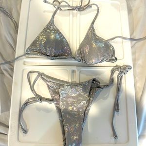 Shein Metallic Bikini with shein bag included